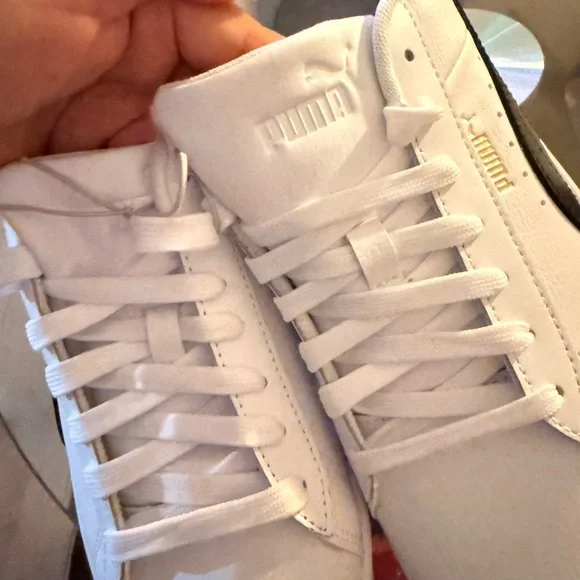 Puma White Athletic Shoes with Black Accents - Picture 11 of 12